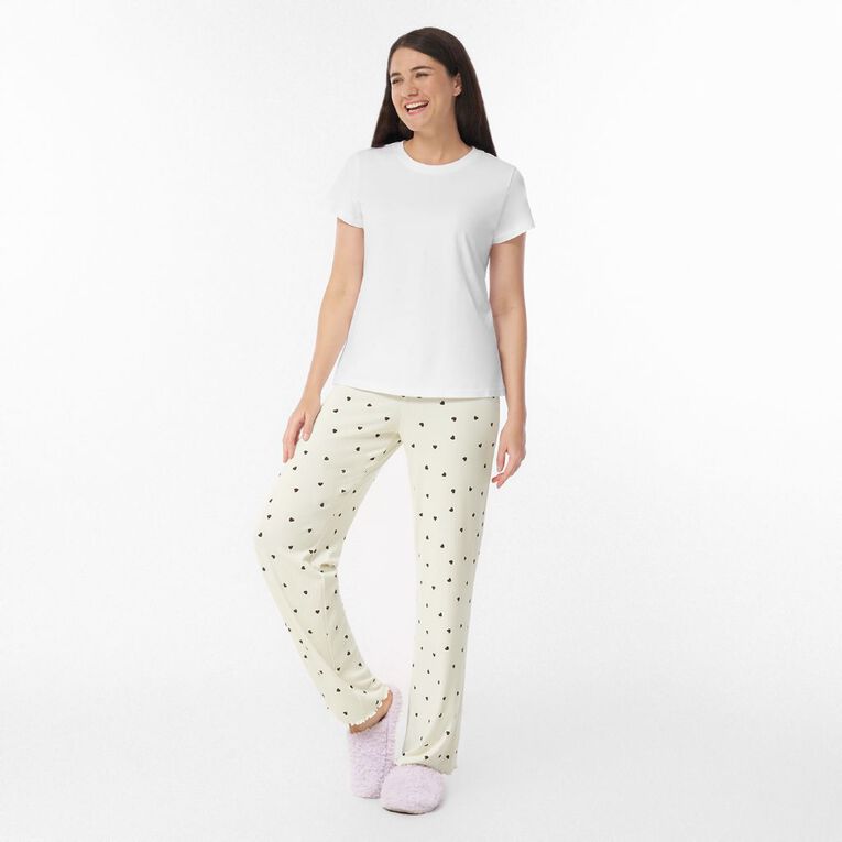 H&H Women's Pointelle Pyjama Pants, Red Mid, hi-res