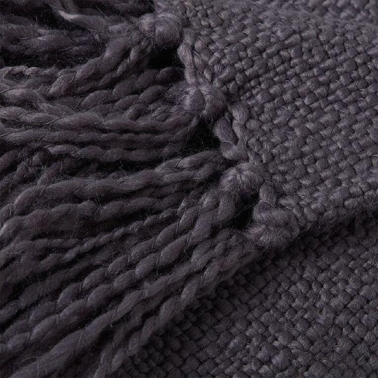 Living & Co Throw Chunky Weave Blue 127cm x 152cm, , hi-res