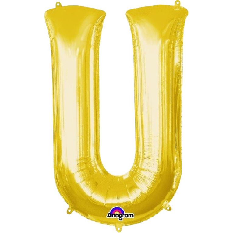 Anagram Small-Size Air Letter U Gold, , hi-res