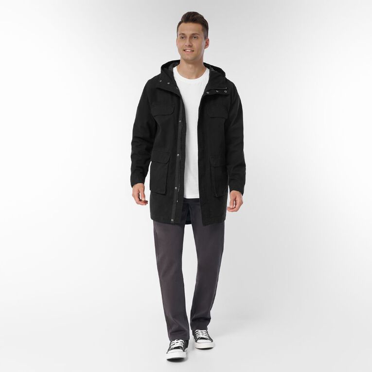 H&H Men's Hooded Parka Jacket, Black, hi-res