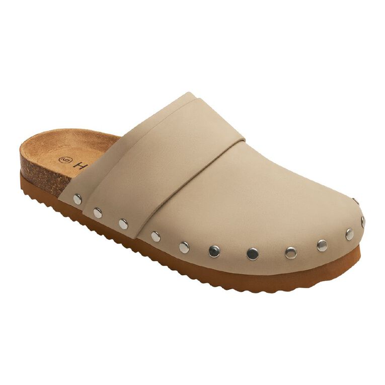 H&H Women's Camilla Slip On Clog, Taupe, hi-res