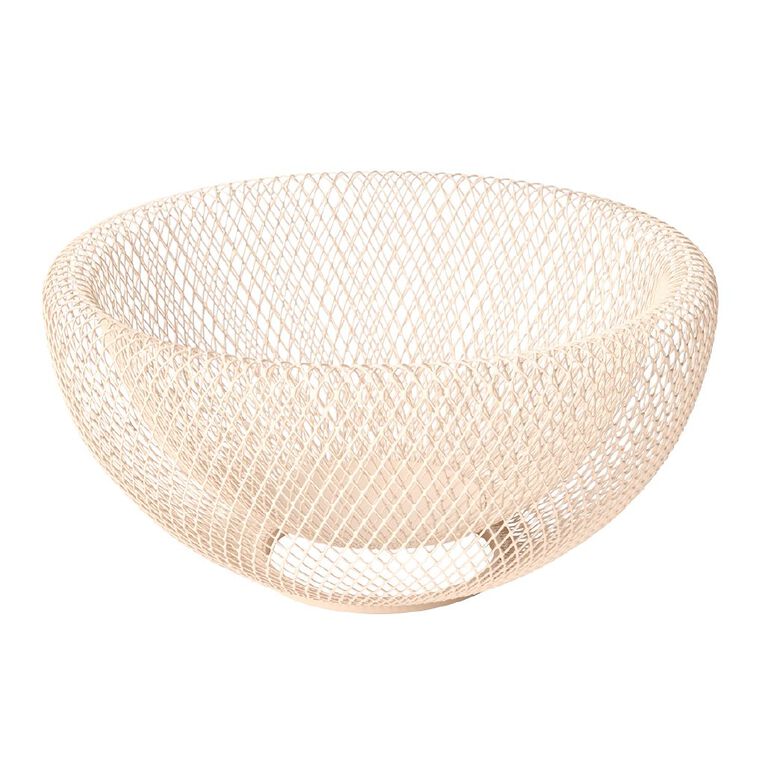 Living & Co Round Mesh Fruit Bowl Gold, , hi-res