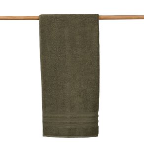 Living & Co Plush Plain Bath Towel Green Dark