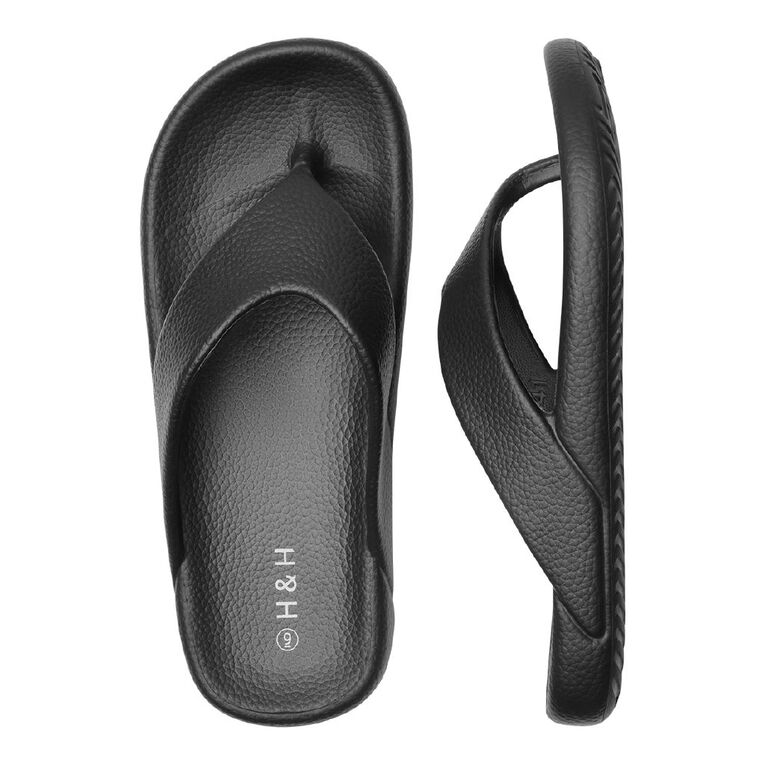 H&H Women's EVA Jandals, Black, hi-res