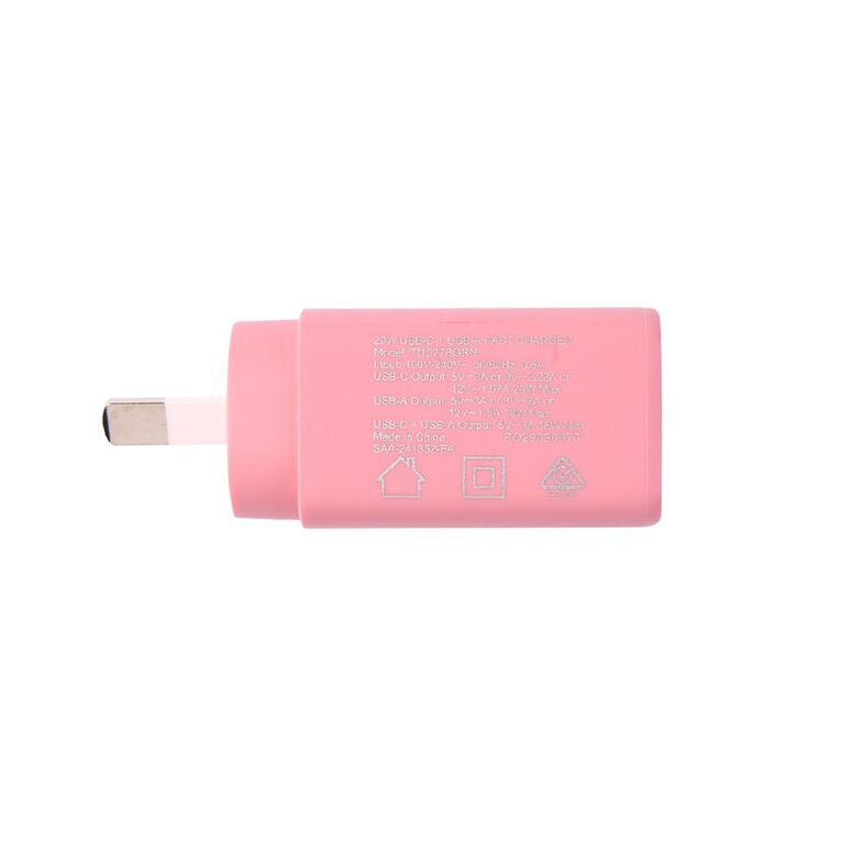Lifestyles PD 20W USB-C Wall Charger Pink, , hi-res