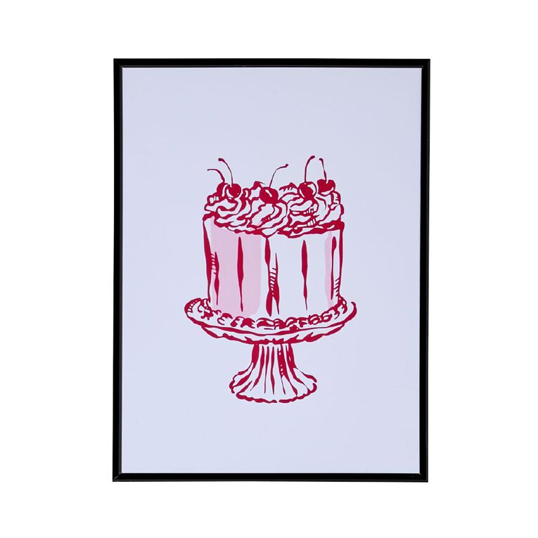 Living & Co Framed Print Cherry Cake 30cm x 40cm, , hi-res