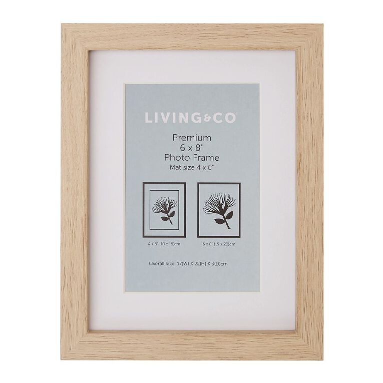 Living & Co Premium Photo Frame Natural 5in x 7in, Natural, hi-res