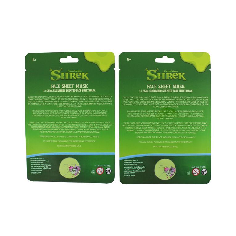 Shrek Face Sheet Mask Duo, , hi-res