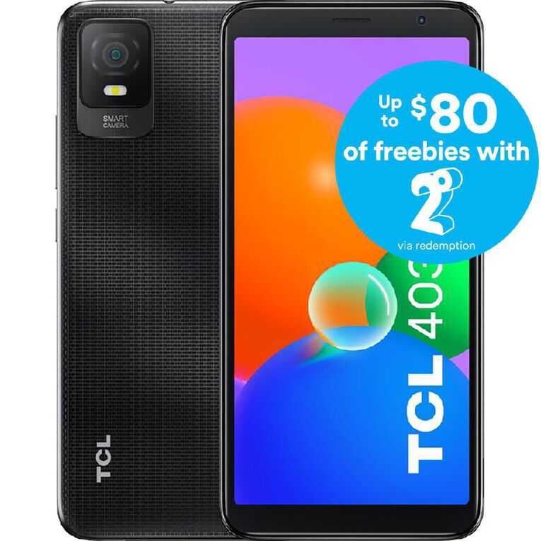 TCL 403 4G Prime Black bundle with 2degrees SIM, , hi-res