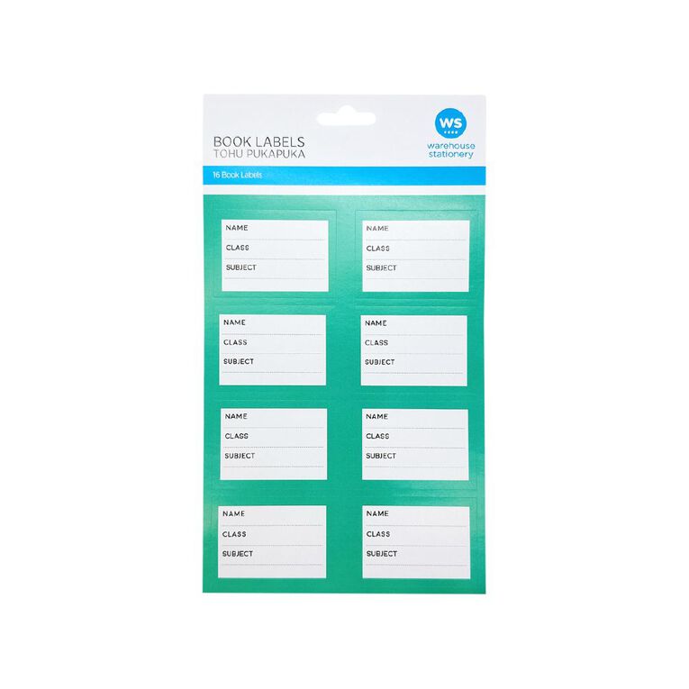 WS Book Labels Green, , hi-res