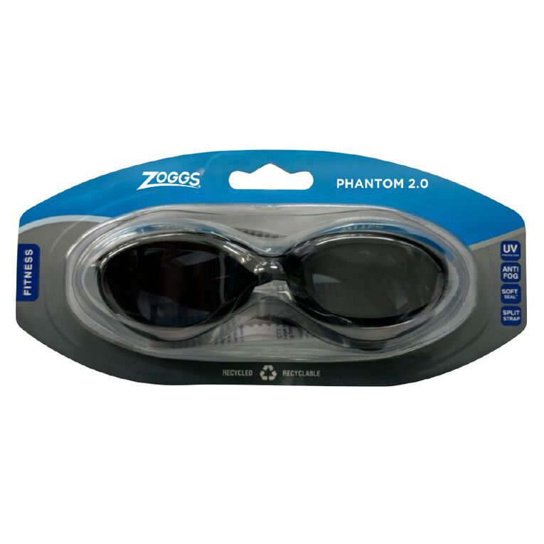 Zoggs Phantom 2.0 Goggle Smoke Grey Tint Black, , hi-res