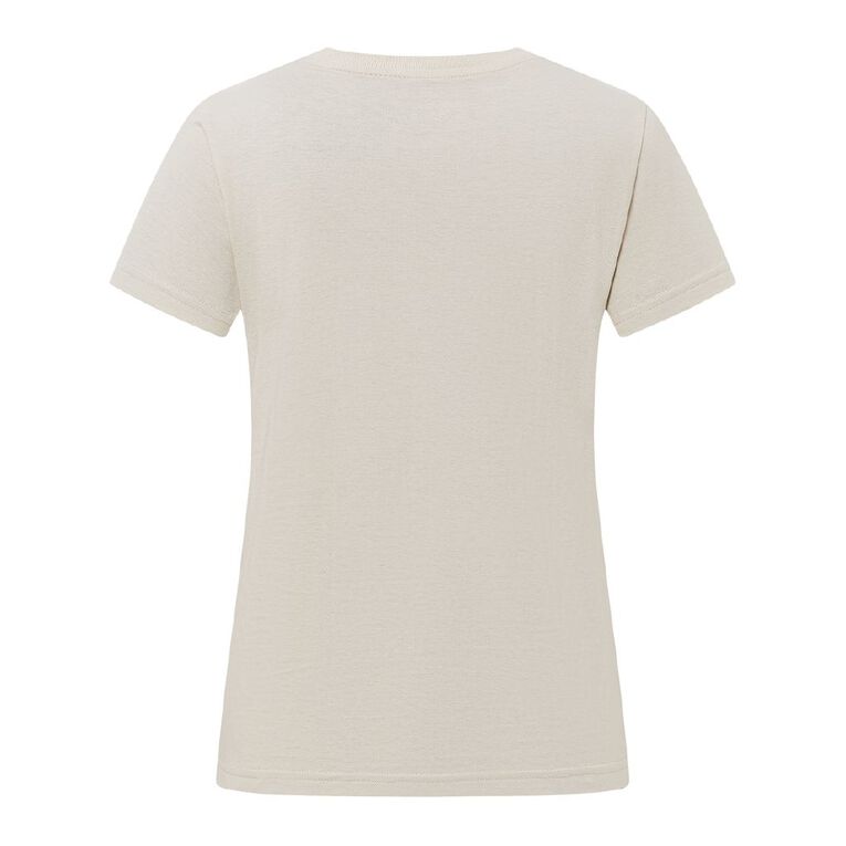 H&H Women's Short Sleeve Crew Neck Cotton Tee, Brown Light, hi-res