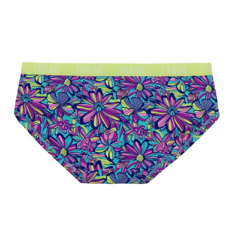 Tradie Women's Boyleg Briefs 3 Pack, Blue Light, hi-res