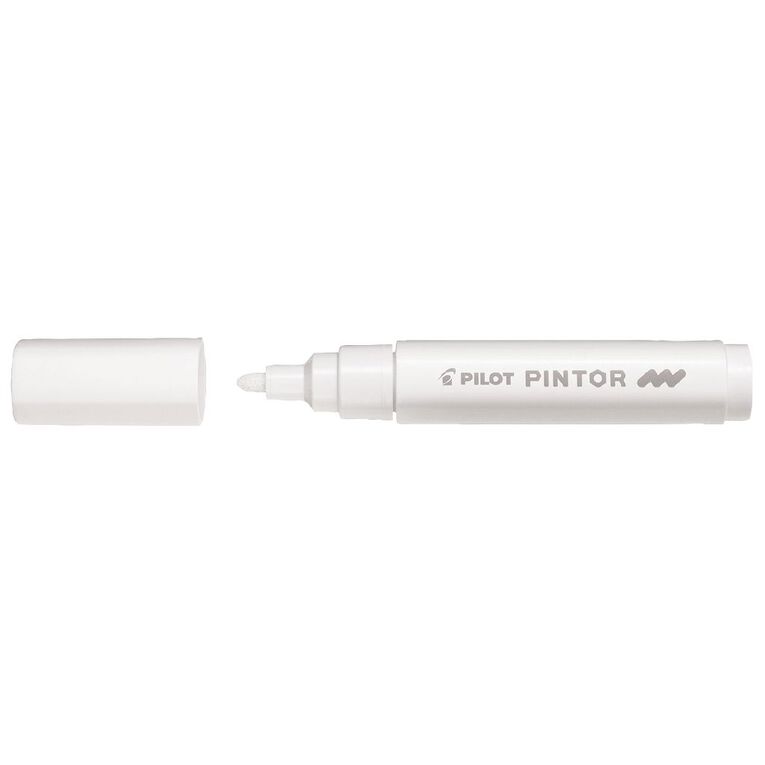 Pilot Pintor Marker Bullet Medium 4.5mm Tip White, , hi-res