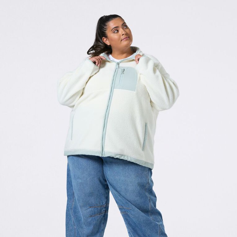H&H Curve Women's Long Sleeve Polar Fleece, Cream, hi-res