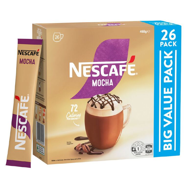 Nescafe Coffee Sachets Mocha 26 Pack, , hi-res