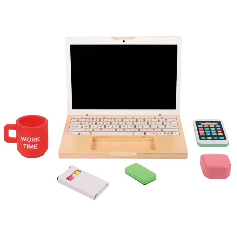 Play Studio Wooden Laptop Easel Play Set With Storage Bag, , hi-res