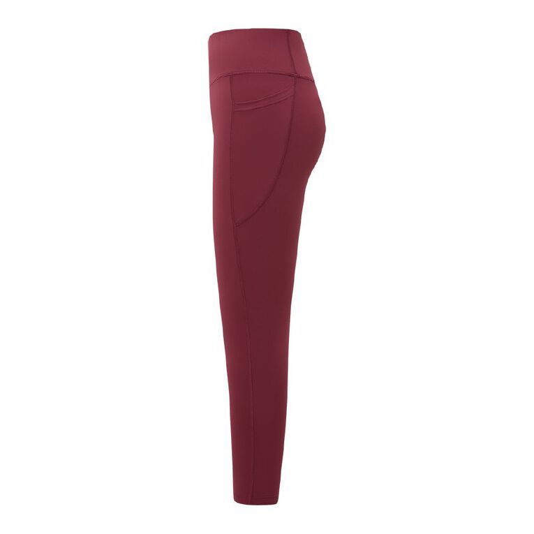 Active Intent Women's Side Pocket 7/8 Leggings, Red Dark, hi-res
