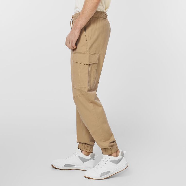 H&H Men's Cuffed Cargo Pants, Brown Mid, hi-res
