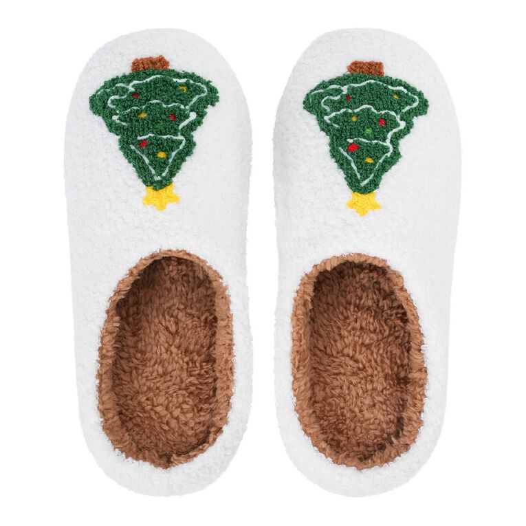 H&H Women's Novelty Fun Slippers, Green/White, hi-res