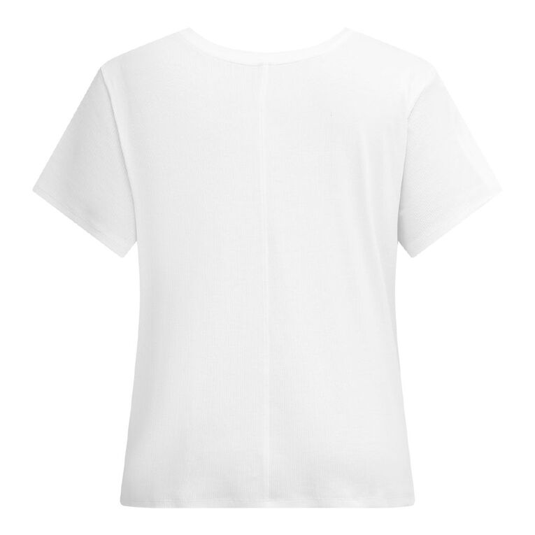 H&H Curve Women's Short Sleeve Baby Rib Tee, White, hi-res
