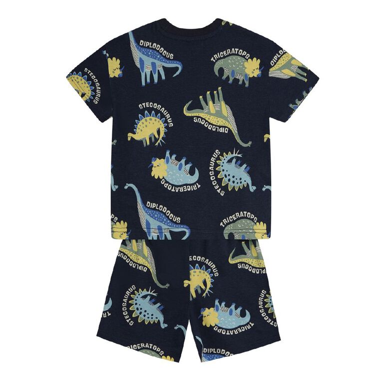 H&H Boys' Tee and Shorts Pyjama Set, Blue Dark, hi-res