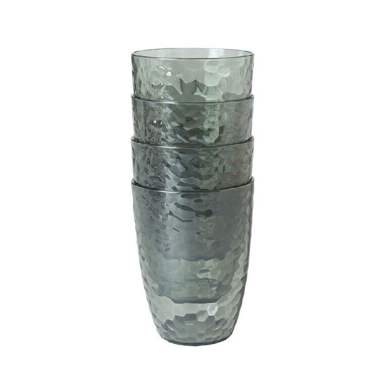 Living & Co Textured Picnic Cups 430ml Grey Light 4 Pack, , hi-res