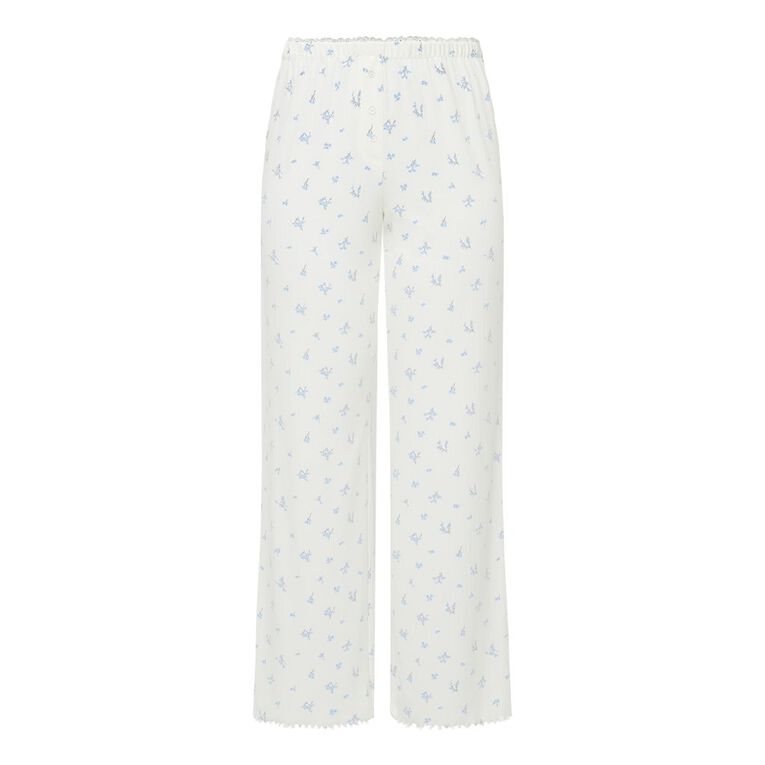H&H Women's Pointelle Pyjama Pants, Cream, hi-res