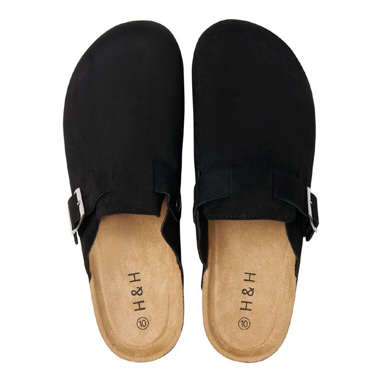 H&H Men's Mule Shoes, Black, hi-res