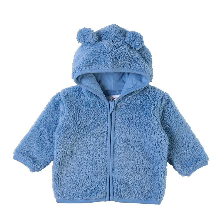 Young Original Babies' Fleece Hooded Sweatshirt, Blue Light, hi-res