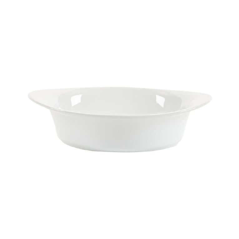 Living & Co Ceramic Oval Oven Baker White, , hi-res