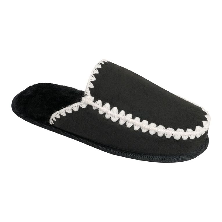 H&H Women's Bridey Scuff Slippers, Black, hi-res