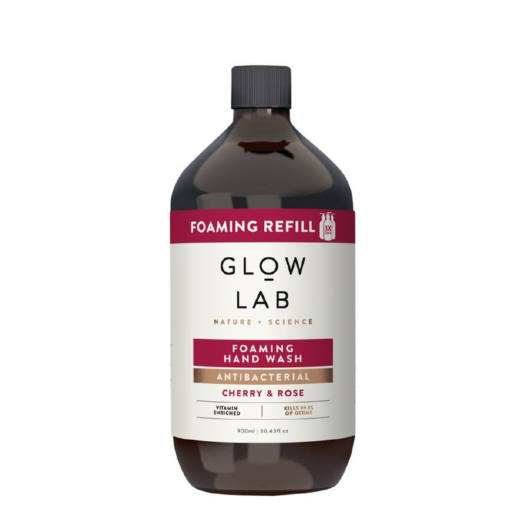Glow Lab Foaming Refill Hand Wash Cherry And Rose 900ml, , hi-res