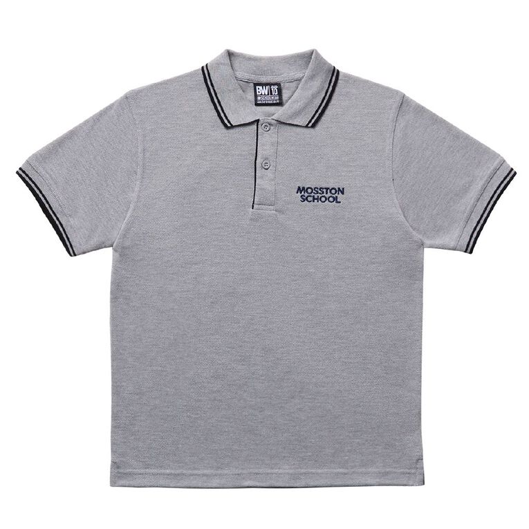 Schooltex Mosston Short Sleeve Contrast Polo, Grey Mid, hi-res