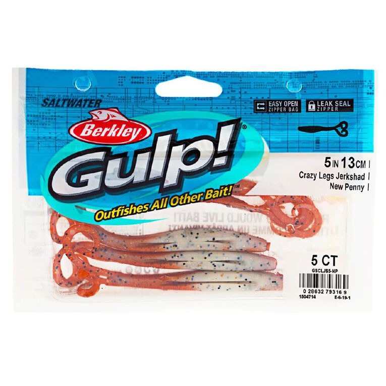 Berkley Gulp! Crazy Legs Jerkshad New Penny 5 Inch, , hi-res