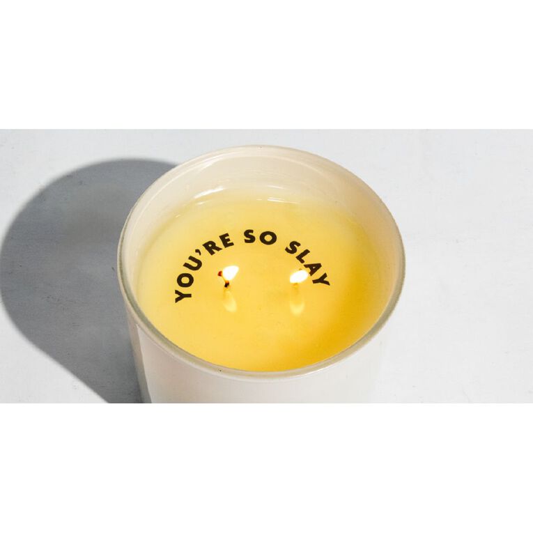 Living & Co Hidden Message Candle Matcha & Coconut Milk Blue Light 250g, , hi-res