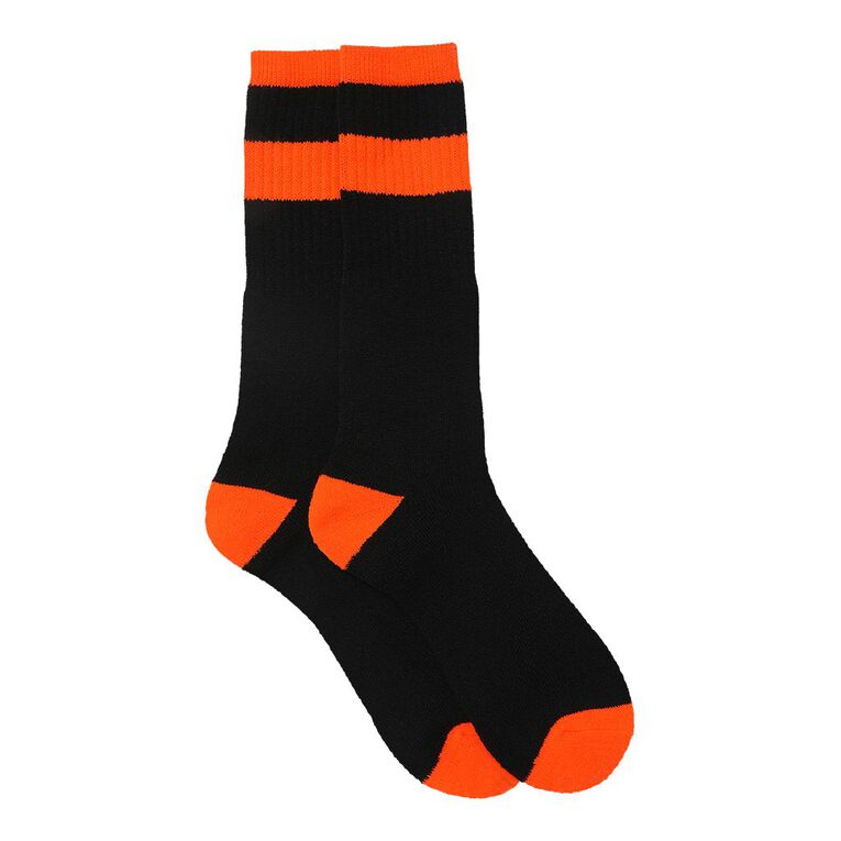 Rivet Men's Fluoro Work Socks 2 Pack, Orange, hi-res