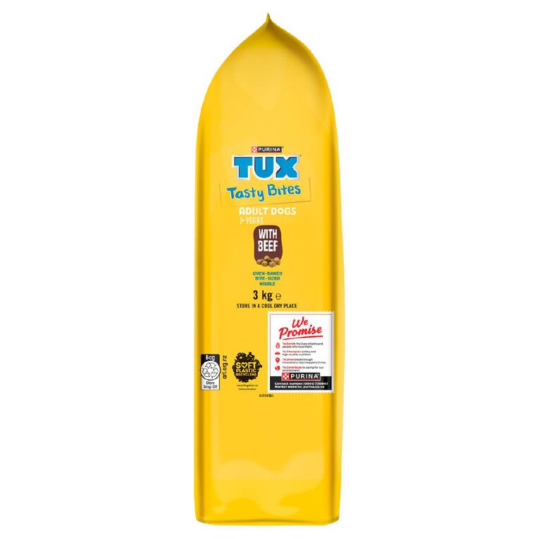 TUX Tasty Bites Beef Dry Dog Food 3kg, , hi-res