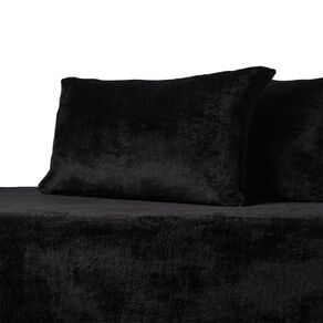 Living & Co Plush Flannel Sheet Set Black King