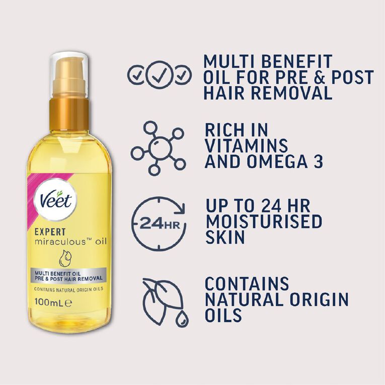 Veet Expert Miraculous Oil for Pre and Post Hair Removal, , hi-res
