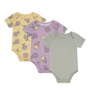 Young Original Babies' Short Sleeve Printed Bodysuit 3 Pack