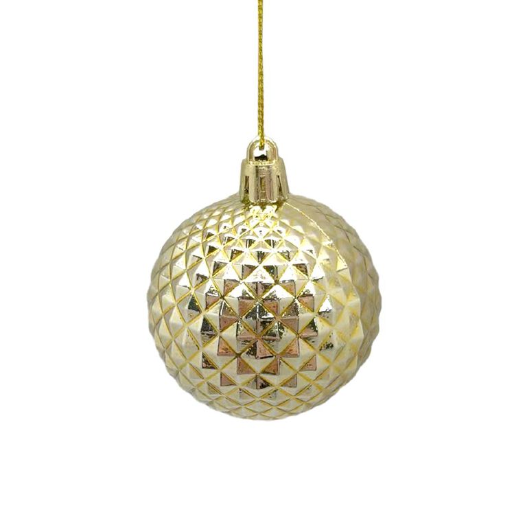 Wonderland Christmas Baubles 6cm Gold 10 Pack, , hi-res