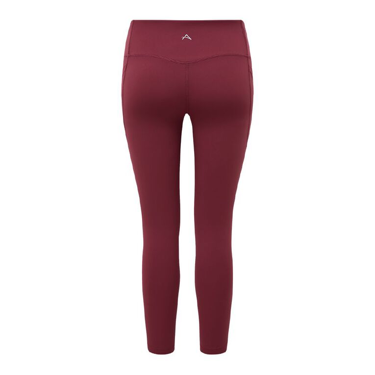Active Intent Women's Side Pocket 7/8 Leggings, Red Dark, hi-res