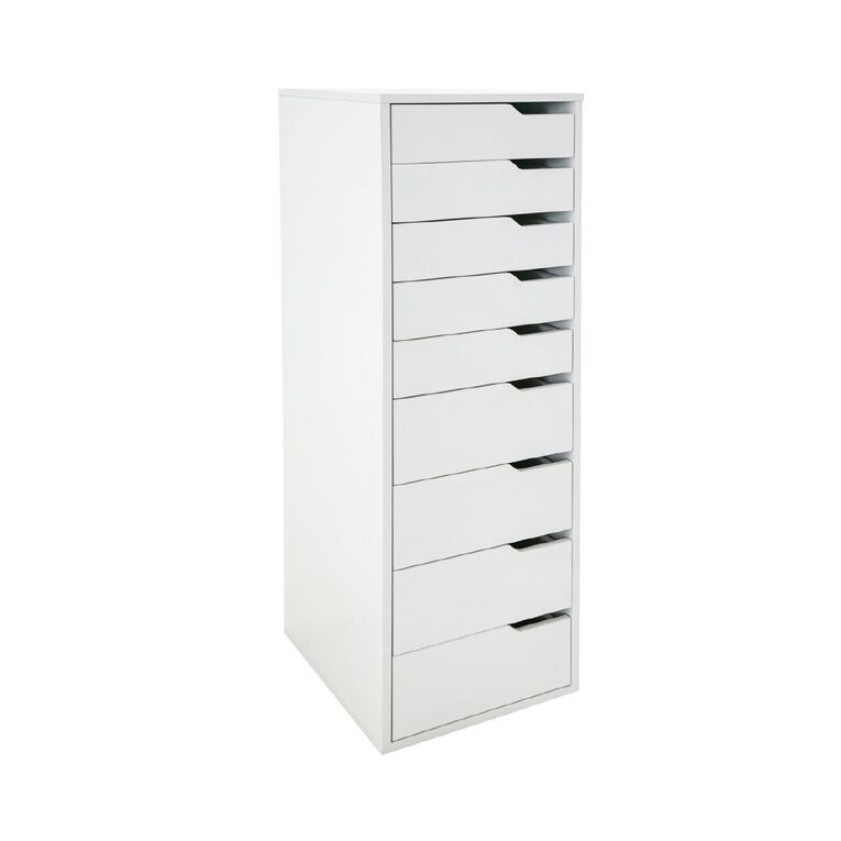 Living & Co Hael 9 Drawer Unit White, , hi-res