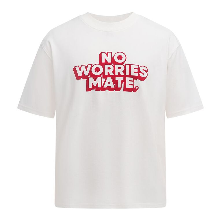 H&H Men's Relaxed Fit Graphic Tee, Cream, hi-res