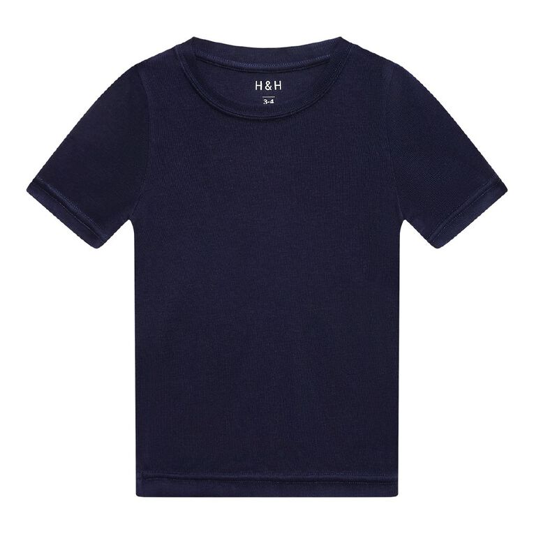 H&H Kids' Thermal Short Sleeve Tee, Blue Dark, hi-res