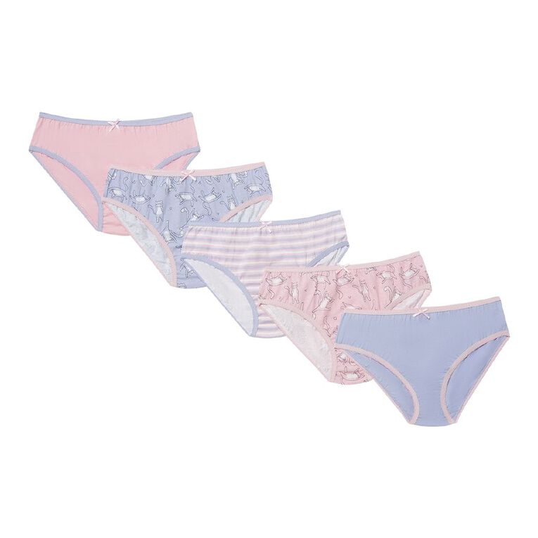 H&H Girls' Briefs 5 Pack, Blue Light, hi-res