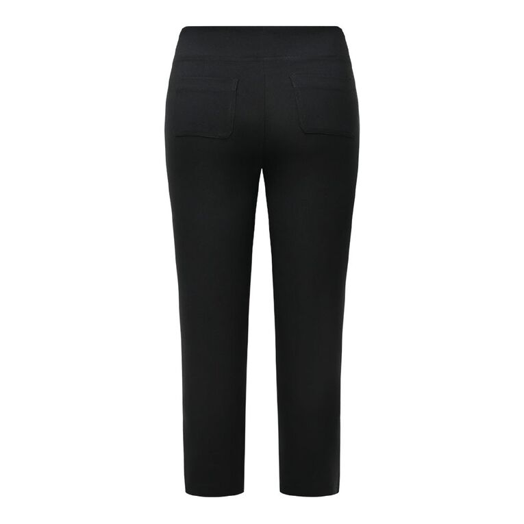 H&H Women's Bengaline Straight Leg Pants, Black, hi-res