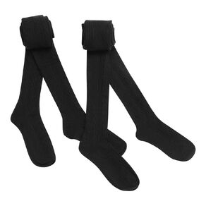 H&H Girls' Cable Tights 2 Pack