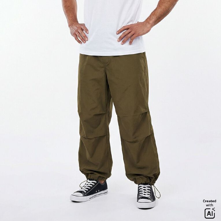 Garage Men's Parachute Pants, Green Dark, hi-res